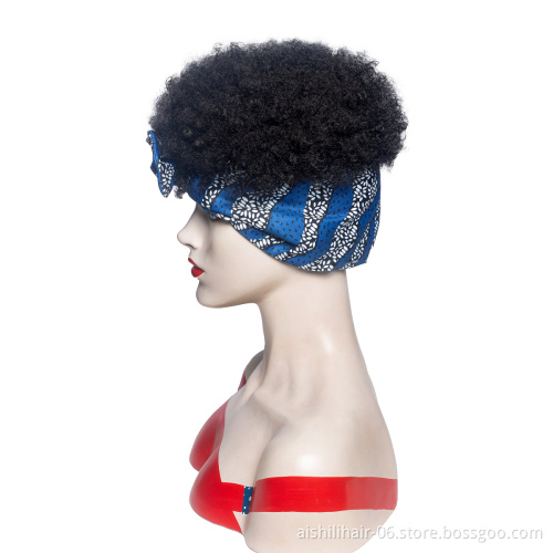 Aishili afro curly wig headband short wig with headband attached headband wigs for black women
